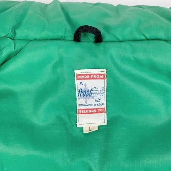 VINTAGE Frostline Kit Broomfield Colorado Green Puffer Vest Size Large Gorpcore - Picture 7 of 10